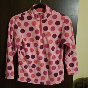 Hanna Andersson Pink and Purple Polka Dot Fleece Pullover